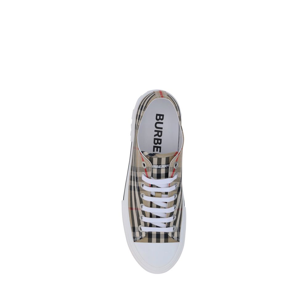 Burberry Brown Cotton Low Top Sneakers