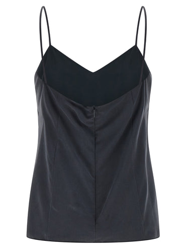 Max Mara Gray Silk Sleeveles T-Shirt