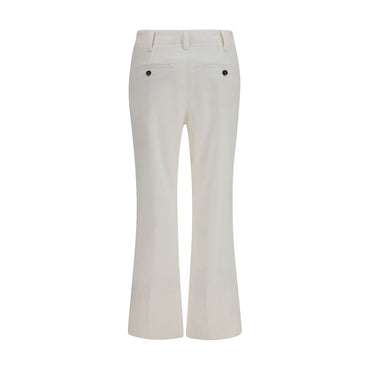 Brunello Cucinelli White Cotton Flared Pants