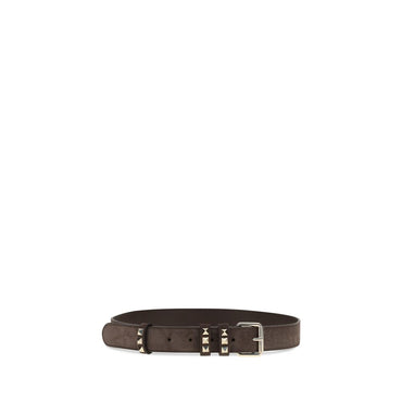 Valentino Garavani Brown Suede Leather Regular Belt