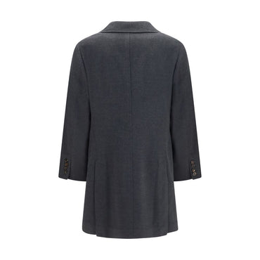 Brunello Cucinelli Gray Cashmere Coat