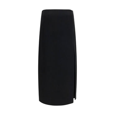 Khaite Black Acetate Long Skirt