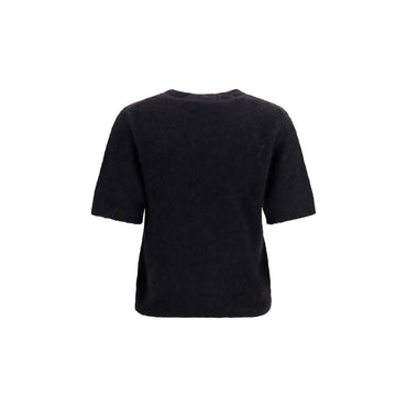 Ganni Black Alpaca Vicugna Pacos T-Shirt