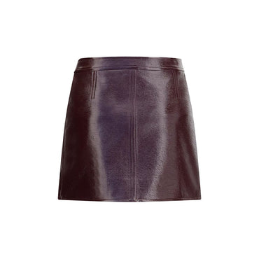 Courrèges Bordeaux Cotton Mini Skirt