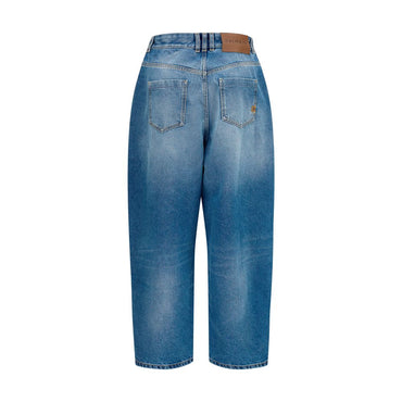 Balmain Blue Cotton Relaxed Fit Jeans