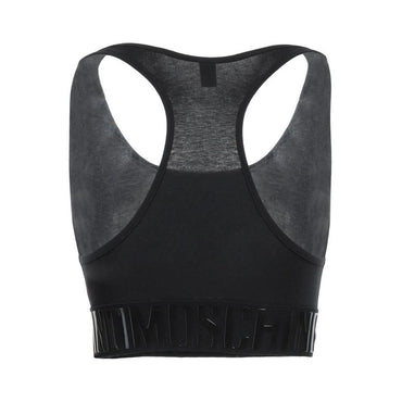 Moschino Black Cotton Sport Bra
