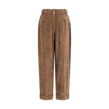 Brunello Cucinelli Brown Viscose Casual Pants