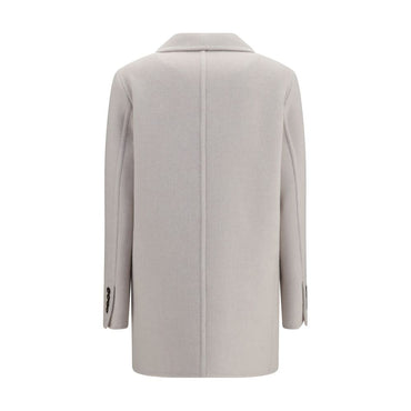 Brunello Cucinelli White Wool Oves Aries Full-Length Jacket