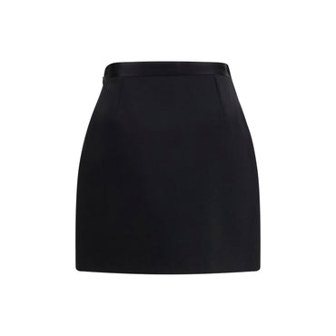 Versace Black Wool Oves Aries Mini Skirt