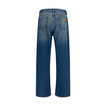 MM6 Blue Cotton Straight-Leg Jeans