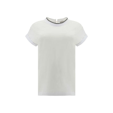 Brunello Cucinelli White Elastane T-Shirt