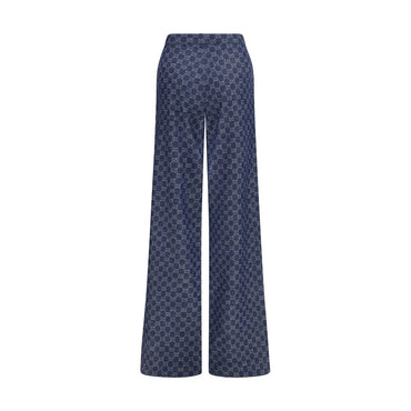 Gucci Blue Cotton Casual Pants