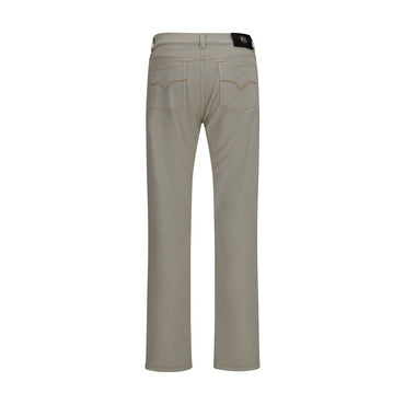 Versace Beige Cotton Tapered Jeans