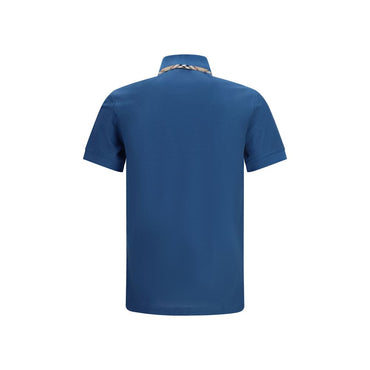 Burberry Blue Cotton Polo Shirt