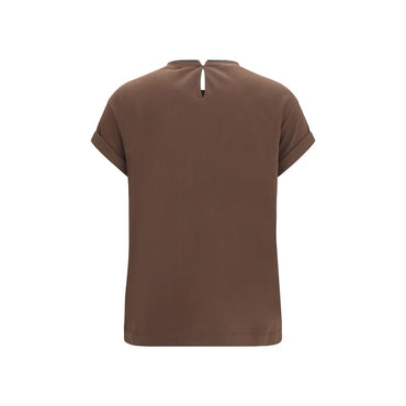 Brunello Cucinelli Brown Elastane T-Shirt