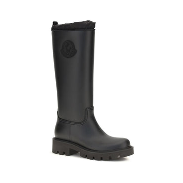 Moncler Black Pvc Rain Boots
