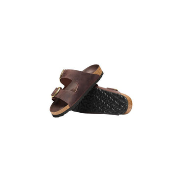 Birkenstock Brown Leather Flat Sandals