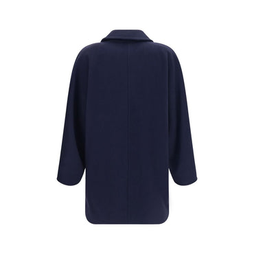 Max Mara Blue Wool Oves Aries Full-Length Jacket