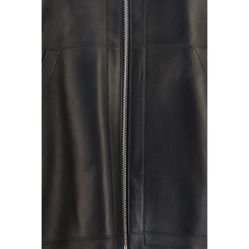 Khaite Black Lamb Ovis Aries Aries Leather Jacket