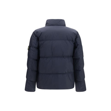 Stone Island Blue Polyamide Full-Length Jacket