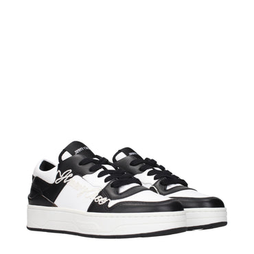 Jimmy Choo Black Leather Low Top Sneakers