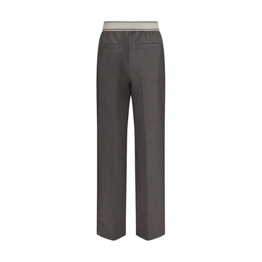 Versace Gray Wool Oves Aries Pants