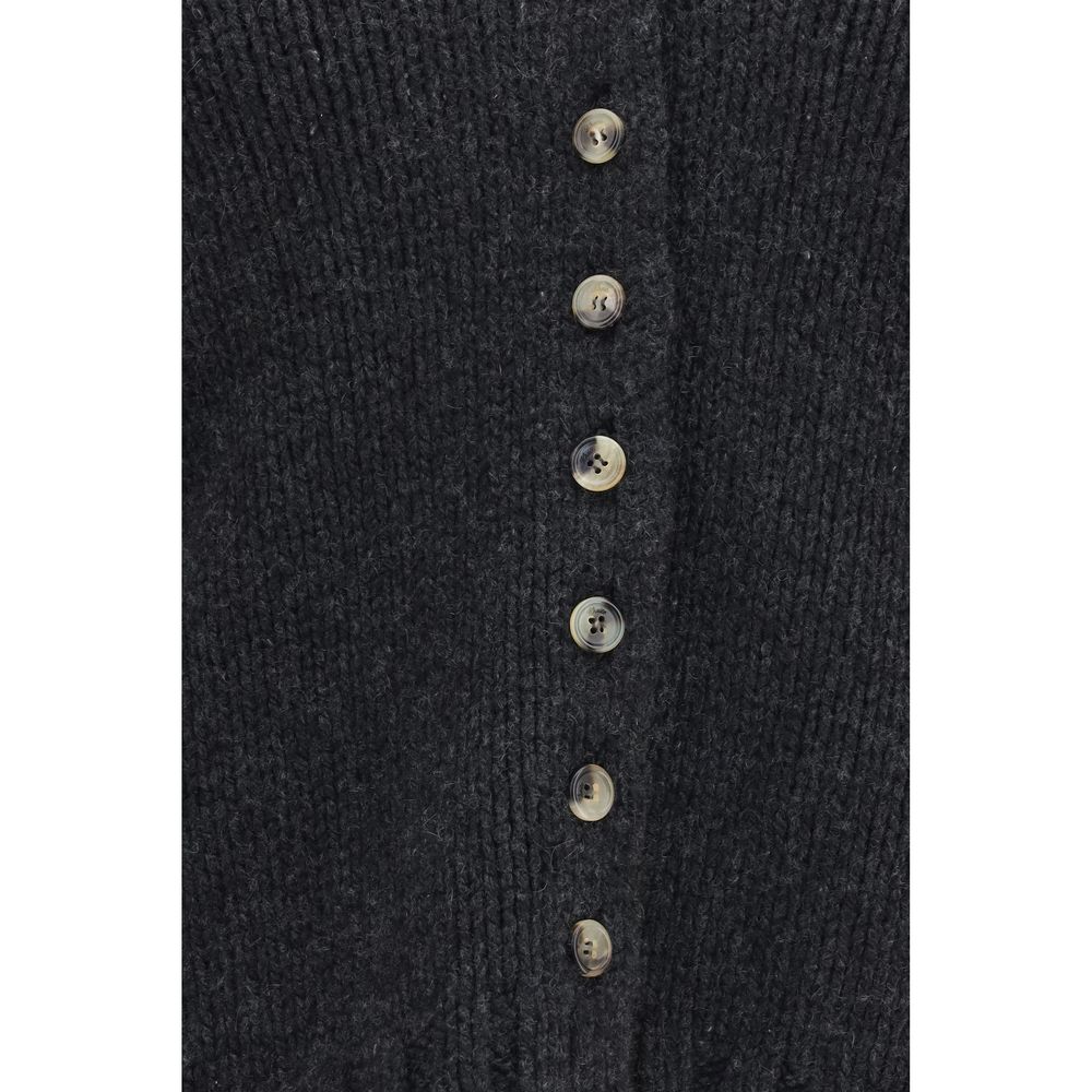 Khaite Gray Cashmere Cardigan