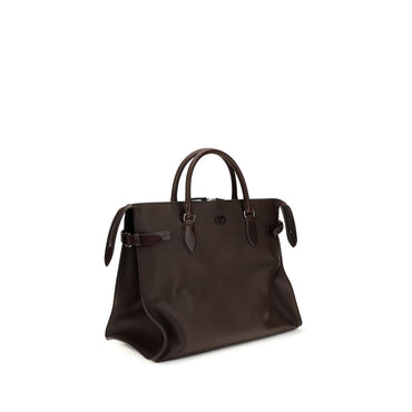Valentino Garavani Brown Calf Leather Bos Taurus Shoulder Bag