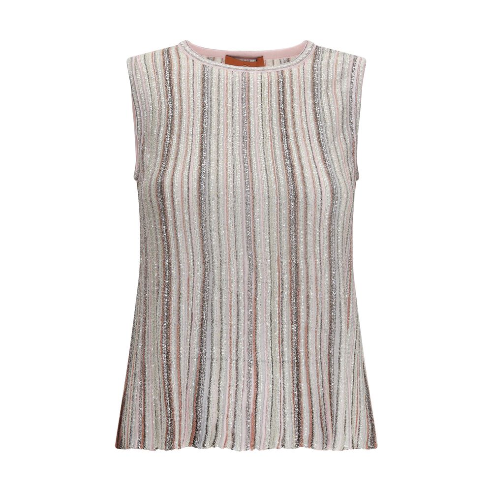 Missoni Multicolor Rayon Sleeveles T-Shirt