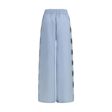 Alemais Blue Linen Casual Pants