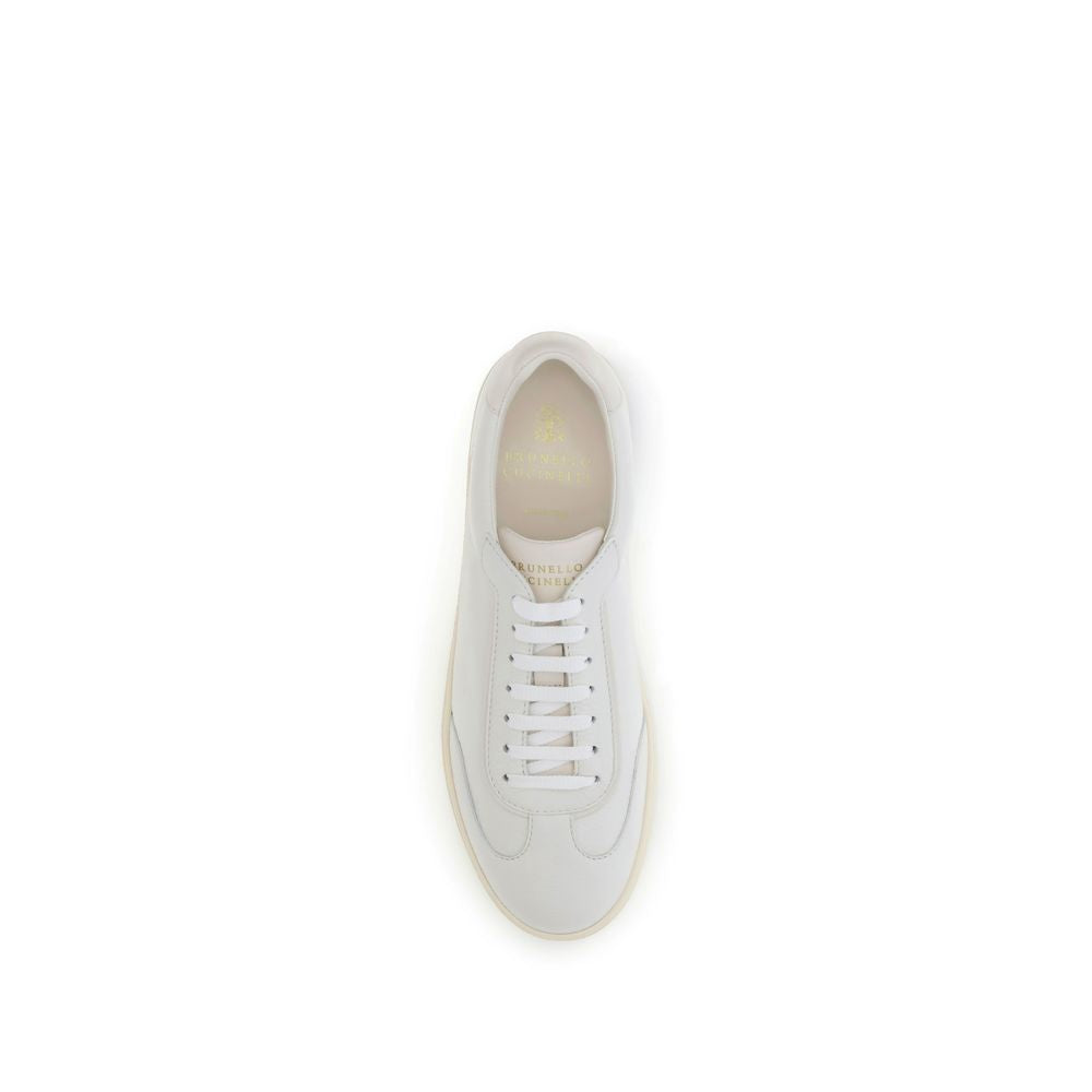 Brunello Cucinelli White Deer Low Top Sneakers