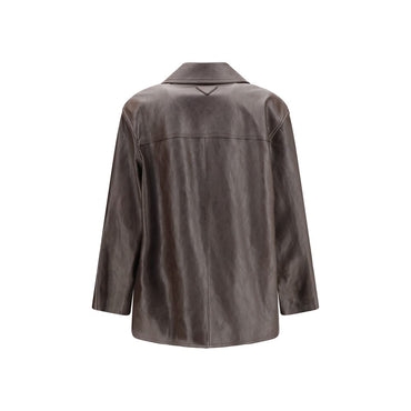 Saint Laurent Black Wool Oves Aries Leather Jacket