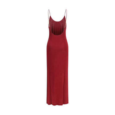 Saint Laurent Bordeaux Viscose Casual Dress