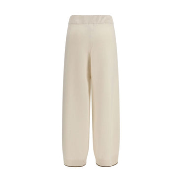 Brunello Cucinelli White Cashmere Casual Pants