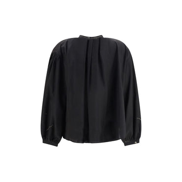 Forte_Forte Black Cotton Pattern Shirt