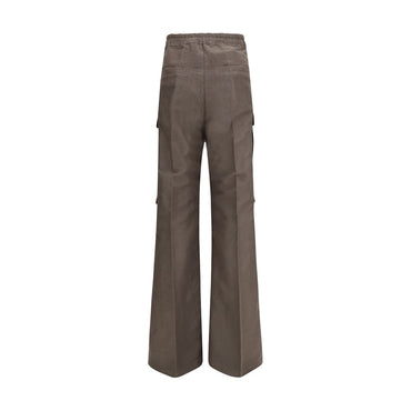 Rick Owens Gray Ramie Cargo Pants
