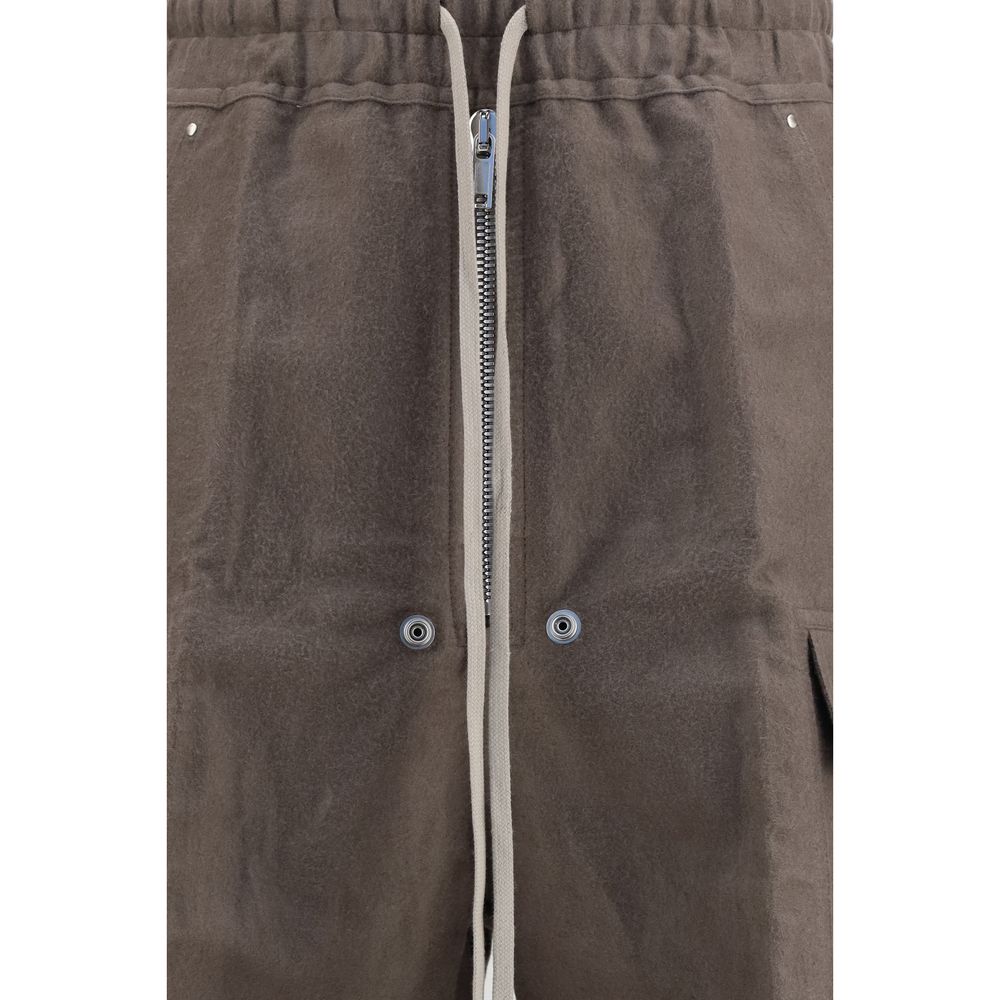 Rick Owens Gray Ramie Cargo Pants