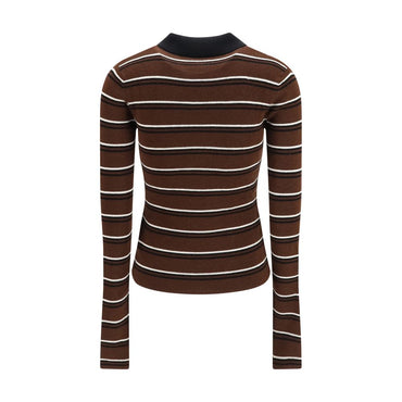 Ganni Brown Wool Oves Aries Polo Shirt