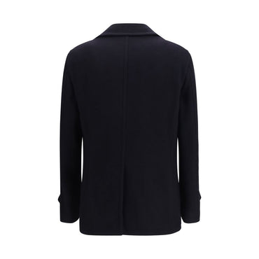 Tagliatore Blue Wool Oves Aries Coat
