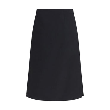 Fendi Black Wool Oves Aries Midi Skirt