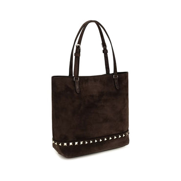 Valentino Garavani Brown Calf Leather Bos Taurus Shoulder Bag