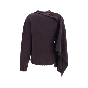 The Attico Brown Wool Oves Aries Cardigan