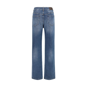 Brunello Cucinelli Blue Cotton Relaxed Fit Jeans