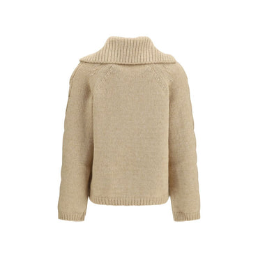 Moncler Beige Alpaca Vicugna Pacos Cardigan