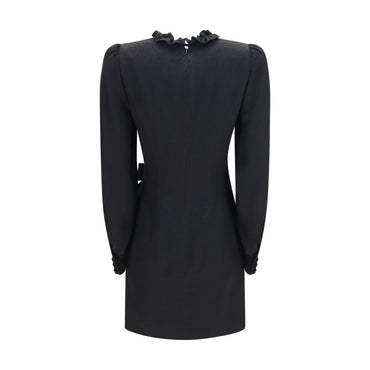 Alessandra Rich Black Silk Cocktail Dress