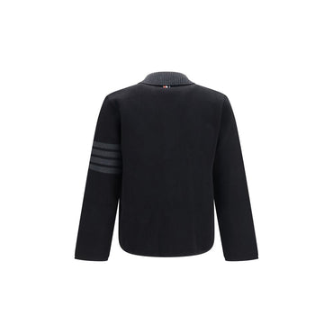 Thom Browne Black Wool Oves Aries Biker Jacket