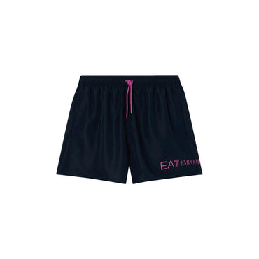 EA7 Emporio Armani Blue Polyester Swim Shorts