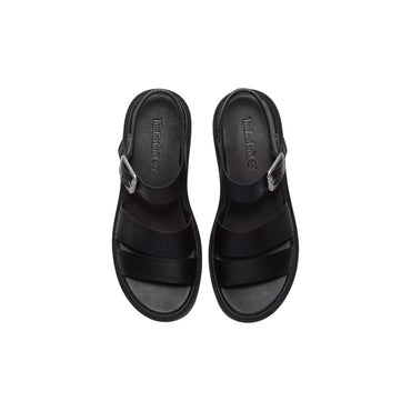 Timberland Black Leather Platform Sandals