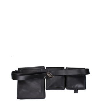 The Attico Black Leather Backpack