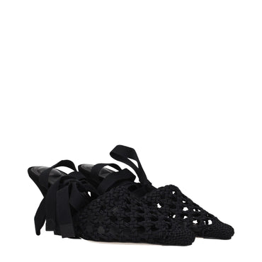 Jacquemus Black Fabric Strap-On Sandals